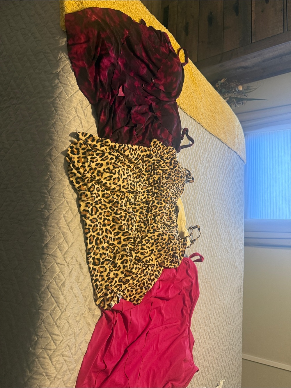 Aqua Green Burgundy, Leopard & Hot Pink Women's One-Piece Swim Set